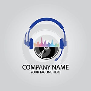 Headphone DJ, Music Studio Recording, Soundwave Logo Design Inspiration