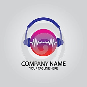 Headphone DJ, Music Studio Recording, Soundwave Logo Design Inspiration