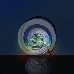 HEADPHONE WITH GLOBE