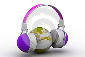 Headphone and globe