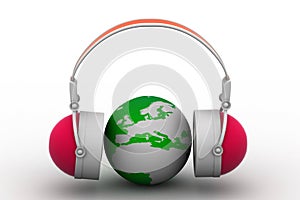 Headphone and globe