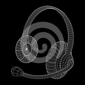 Headphone or headset for support wireframe