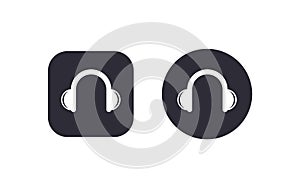 Headphone icon button vector illustration scalable vector design