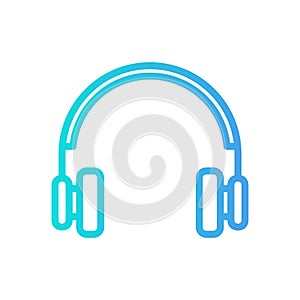 Headphone icon in gradient style about multimedia for any projects