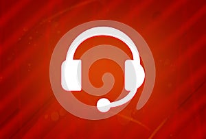 Headphone icon isolated on abstract red gradient magnificence background
