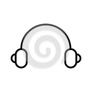 Headphone icon line isolated on white background. Black flat thin icon on modern outline style. Linear symbol and editable stroke