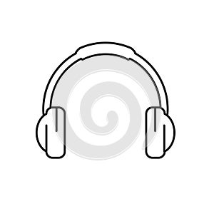 Headphone icon in simple line design