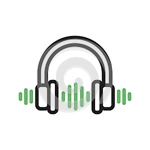 Headphone icon vector image.