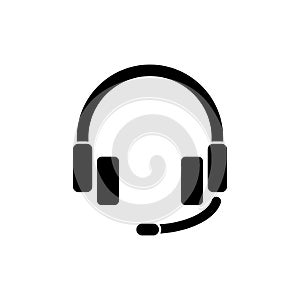 Headphone Isolated Flat Web Mobile Icon Vector Sign Symbol Button Element Silhouette