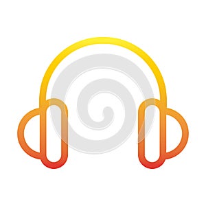 Headphone music internet web technology interface gradient style icon