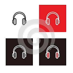 Headphone set without mic for music listening, broadcast or podcast -  headphone set without mic icon