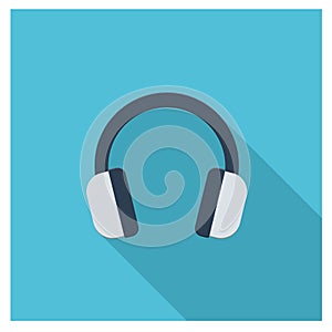 Headphone simple modern flat icons vector collection of business