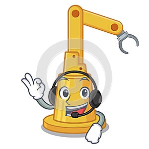 With headphone toy assembly automation machine on cartoon