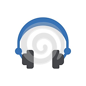 Headphone vector glyph colour icon