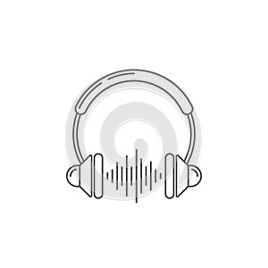Headphone vector icon symbol isolated on white background