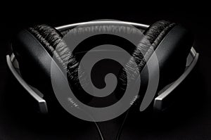 Headphones with black leather padding