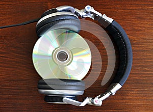 Headphones with a cd