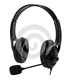 Headphones for a computer, headset, isolated on a white background