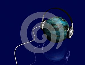 Headphones on constelation sphere