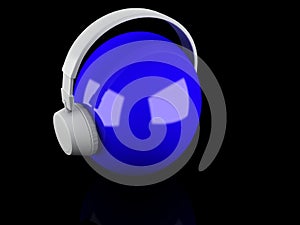 Headphones 3D. Icon
