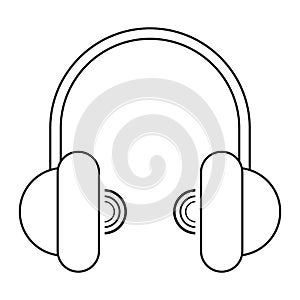 Headphones device vr gadge thin line