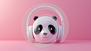 A headphones elegantly positioned on a panda-themed surface .