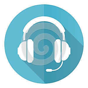 Headphones flat design vector icon, concept illustration