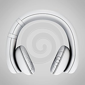 Headphones front view icon. 3d.