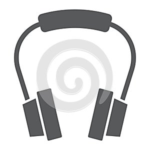Headphones glyph icon, earphone and music