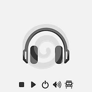 Headphones icon  illustration symbol eps 10 grey