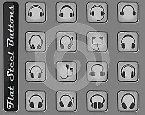 Headphones icon set