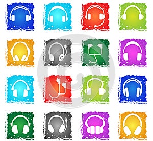 Headphones icon set