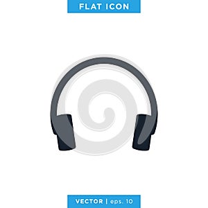 Headphones Icon Vector Logo Design Template