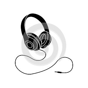 Headphones icon vector. music illustration sign. DJ symbol or logo.