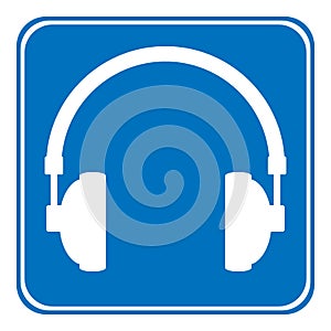 Headphones icon on white. photo