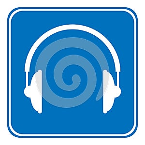 Headphones icon on white. photo