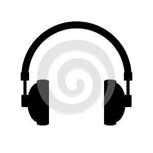 Headphones icon on white. photo