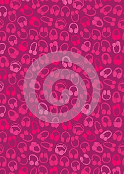 Headphones on magenta background