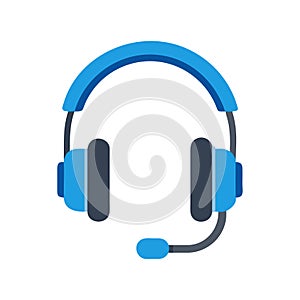 Headphones with Mic Icon for Audio