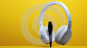 The headphones and microphone.AI generated image