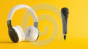 The headphones and microphone.AI generated image