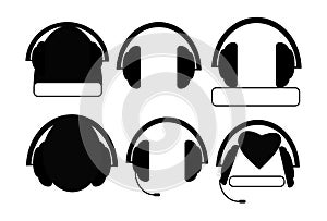 headphones with microphone Illustrations