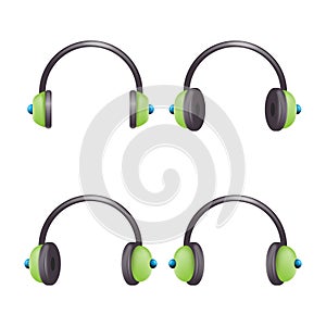 Headphones music listen cartoon icon vector illustration