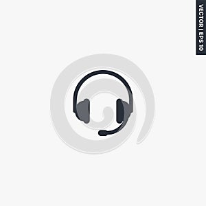 Headphones, operator, premium quality flat icon