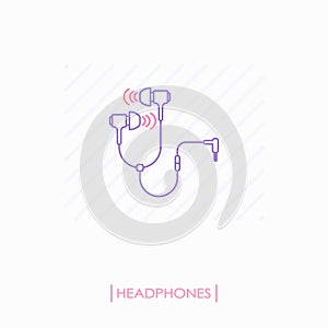 Headphones outline icon isolated