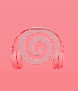 Headphones on pastel color background