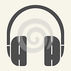 Headphones solid icon. Headset vector illustration isolated on white. Sound glyph style design, designed for web and app