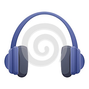 Headphones soundproofing icon, cartoon style