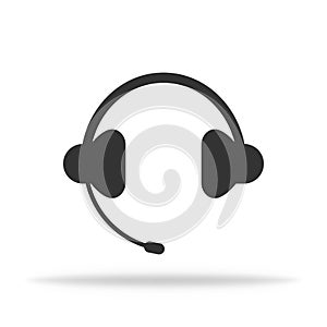 Headphones of support assistance to consult and help. Isolated with shadow. Vector EPS 10