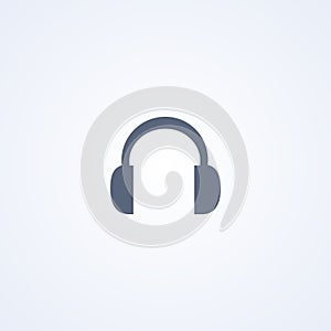 Headphones, vector best gray line icon